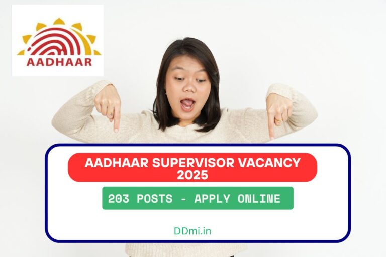 AADHAAR Supervisor Vacancy 2025