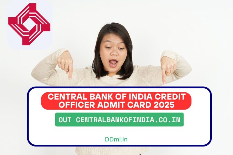 Central Bank of India Credit Officer Admit Card 2025