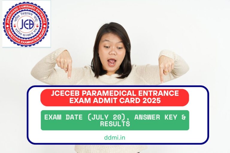 JCECEB Paramedical Entrance Exam Admit Card 2025