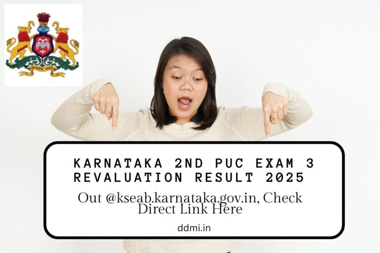 Karnataka 2nd PUC Exam 3 Revaluation Result 2025