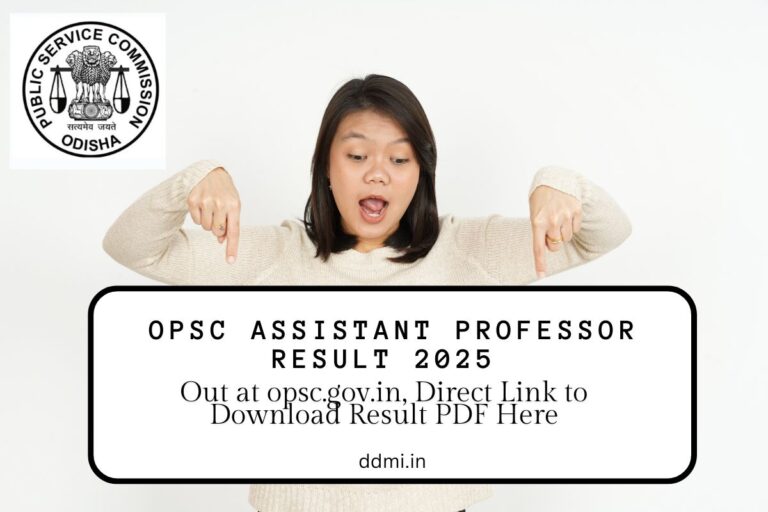 OPSC Assistant Professor Result 2025