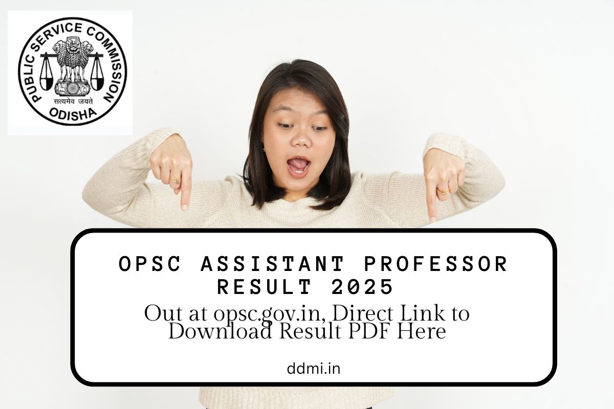 OPSC Assistant Professor Result 2025
