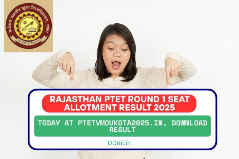 Rajasthan PTET Round 1 Seat Allotment Result 2025