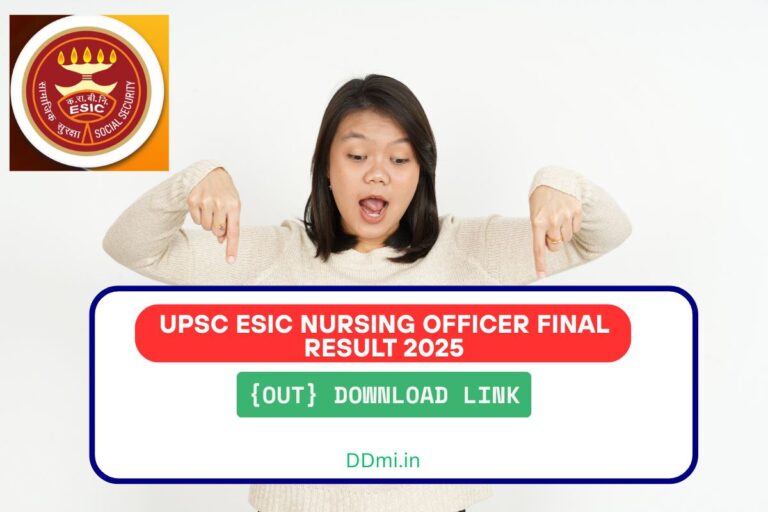 UPSC ESIC Nursing Officer Final Result 2025