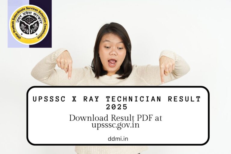 UPSSSC X Ray Technician Result 2025